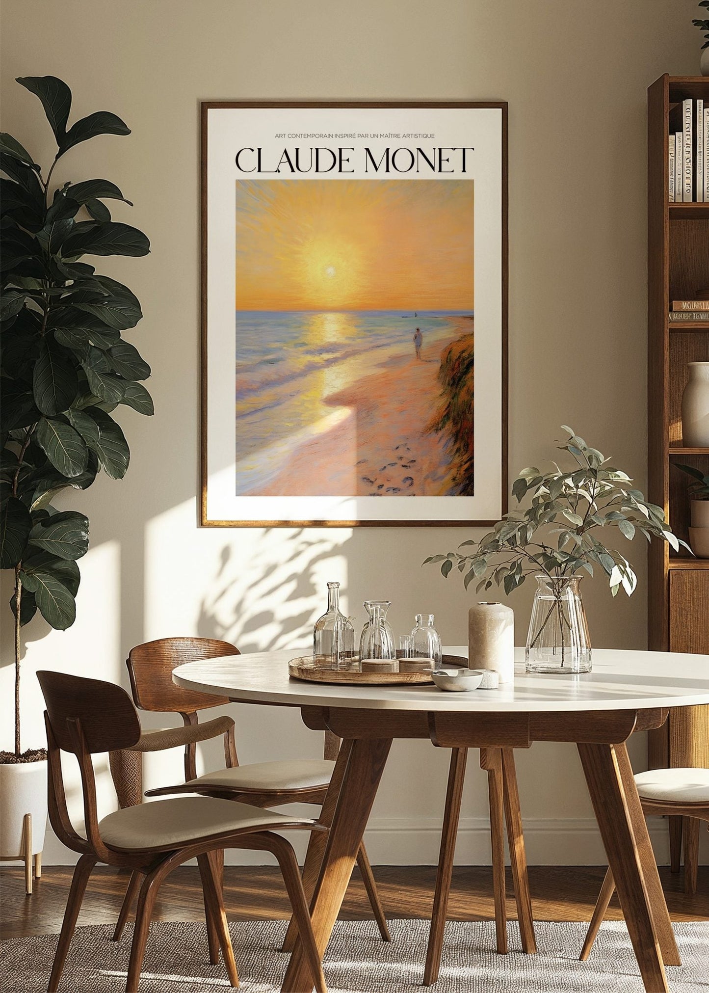 Inspired by Claude Monet – Morgonpromenad vid havet Poster