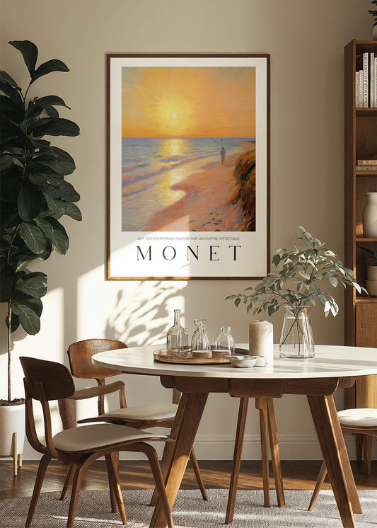 Inspired by Claude Monet – Solglöd över havet Poster