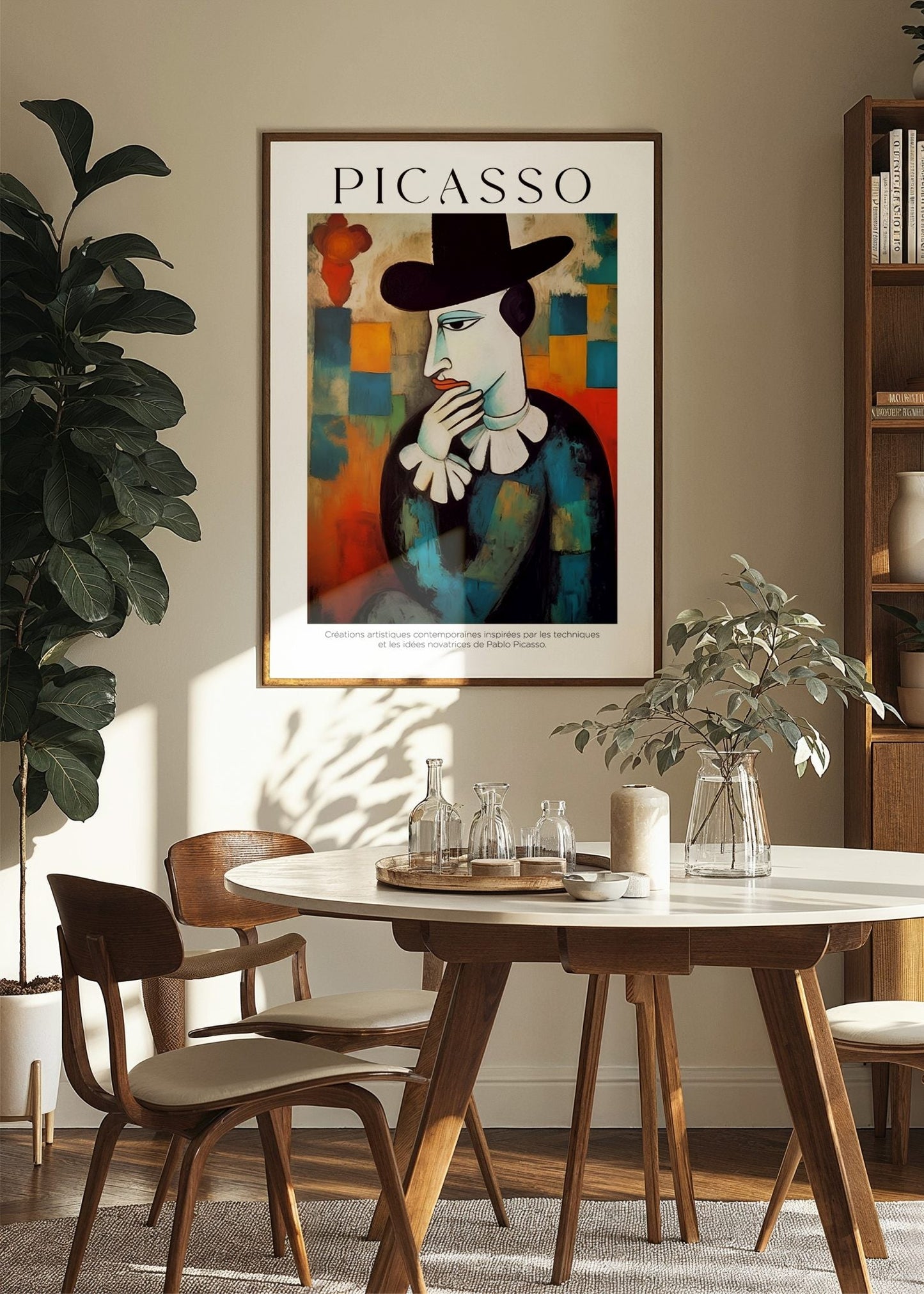 Inspired by Picasso – The Thinker in Blue Poster