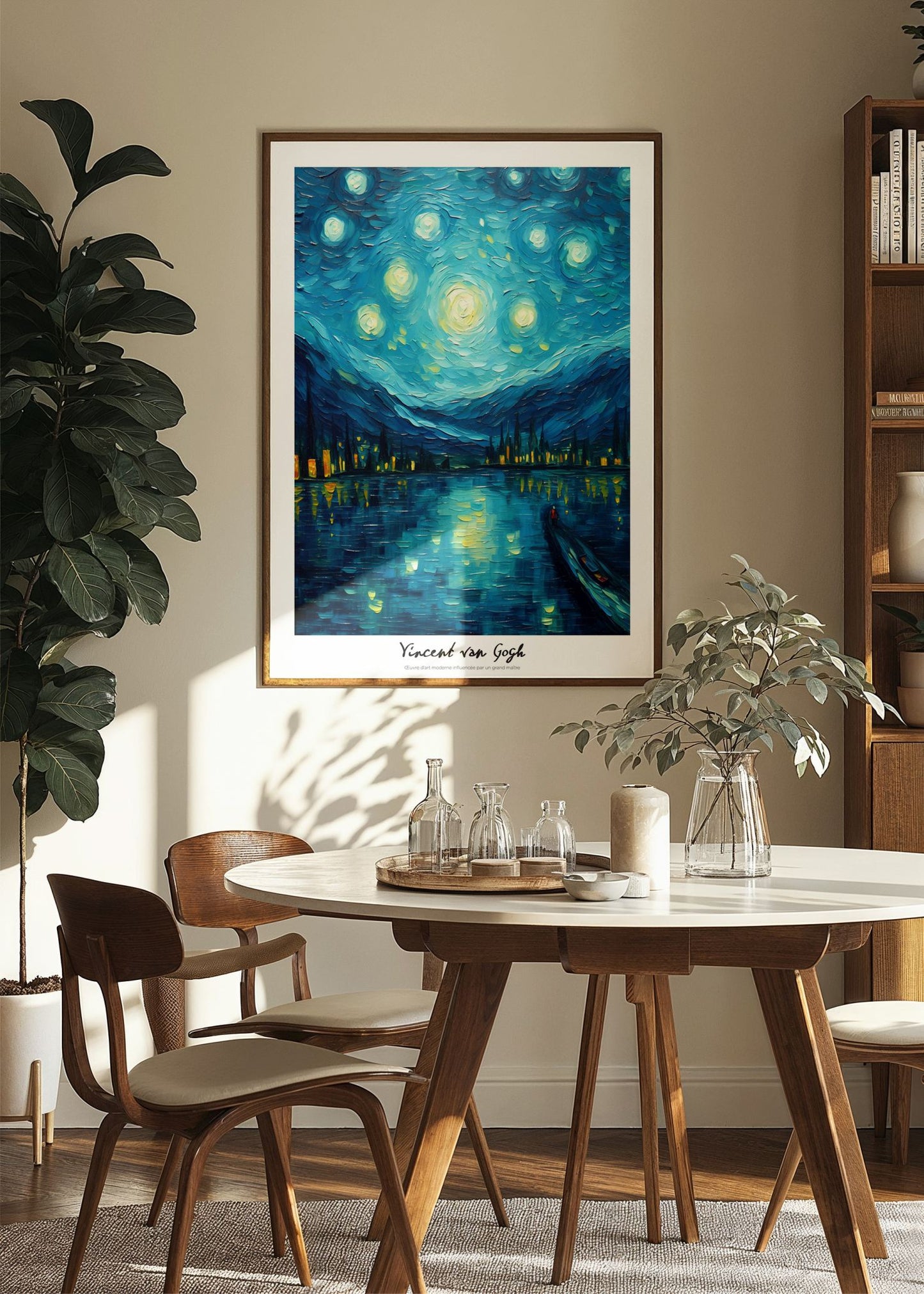 Inspired by Van Gogh – Blue Night Reflection Poster