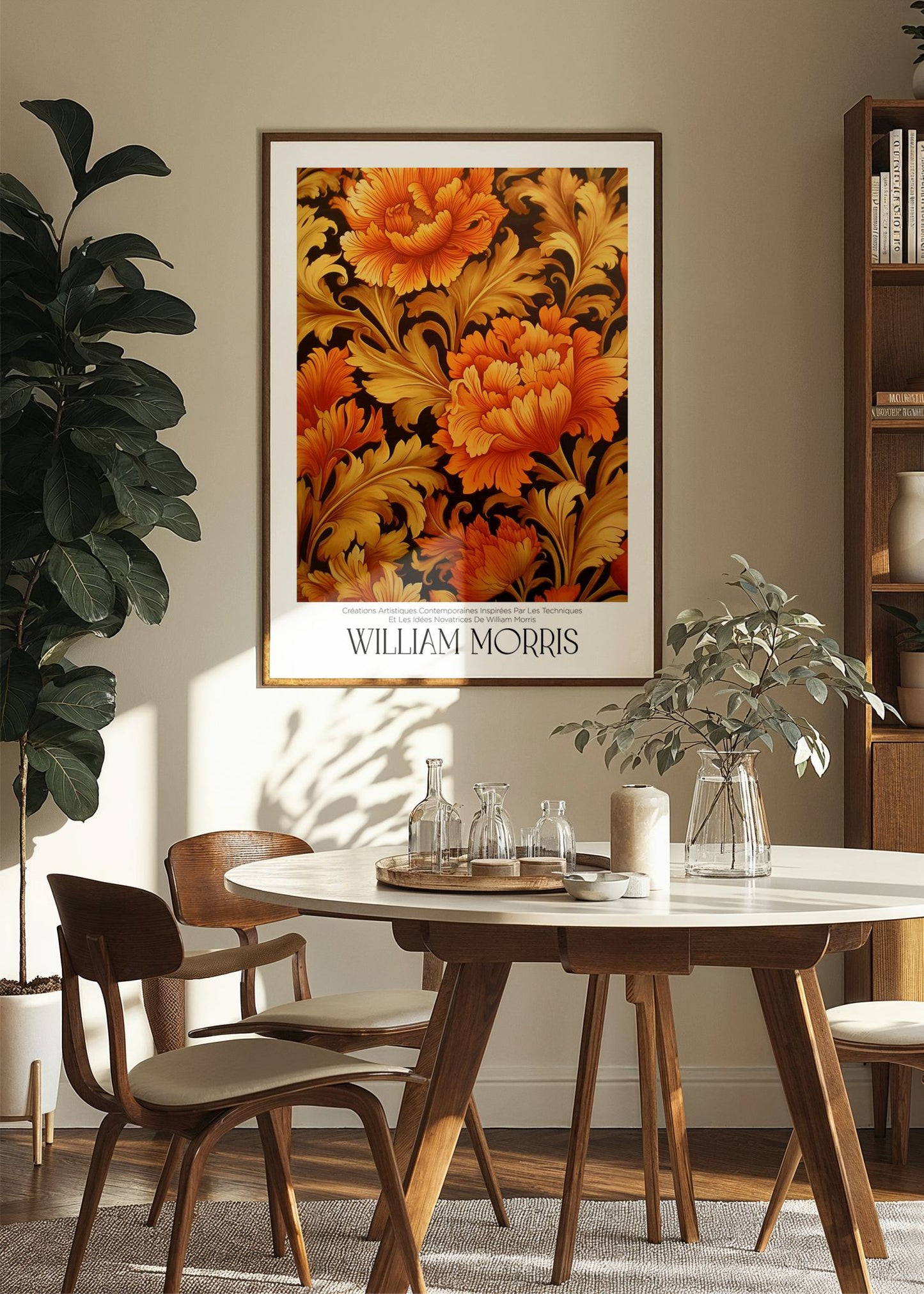 Inspired by William Morris – Fiery Petals Poster