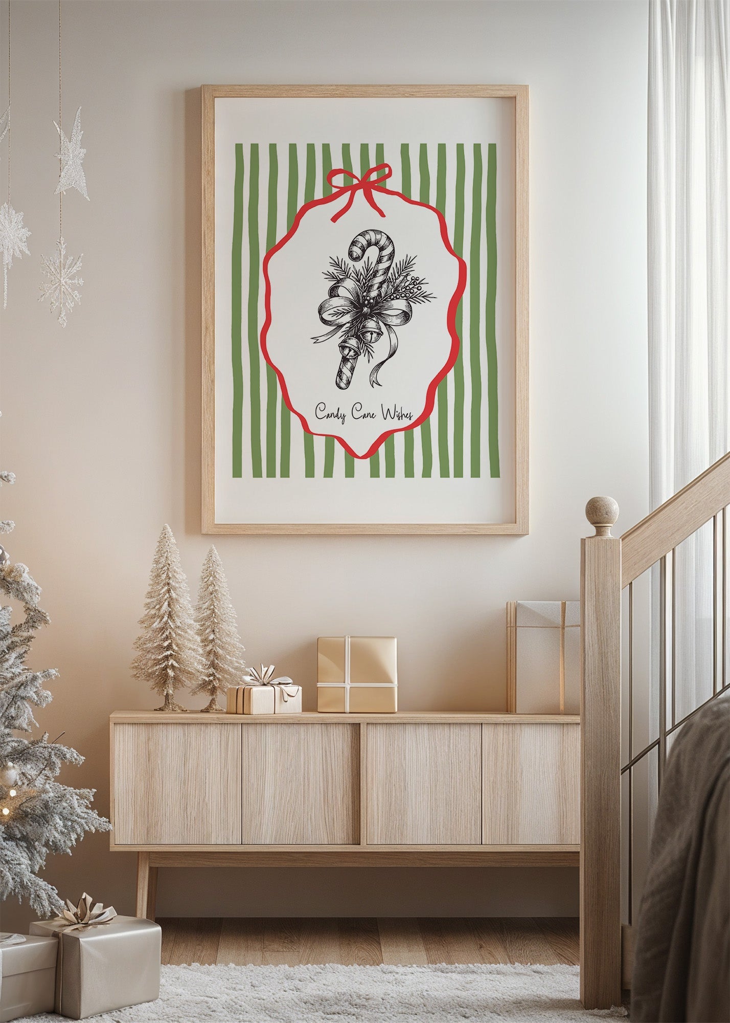 Classic Christmas Candy Cane Poster