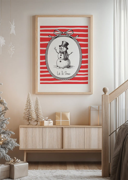 Holiday Nostalgia Snowman Poster