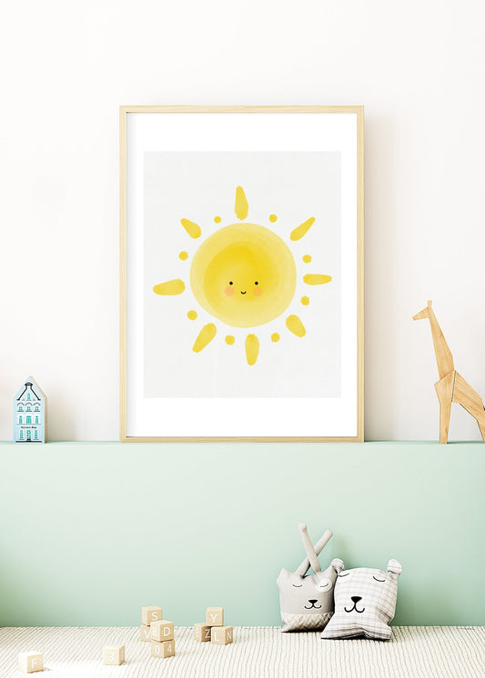 Playful Friends - Smiling Sun Poster