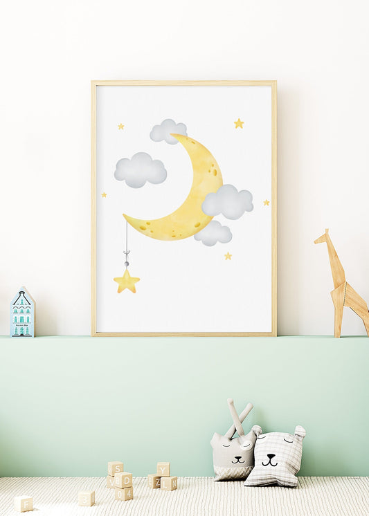 Playful Friends - Moon and stars No. 1 Poster