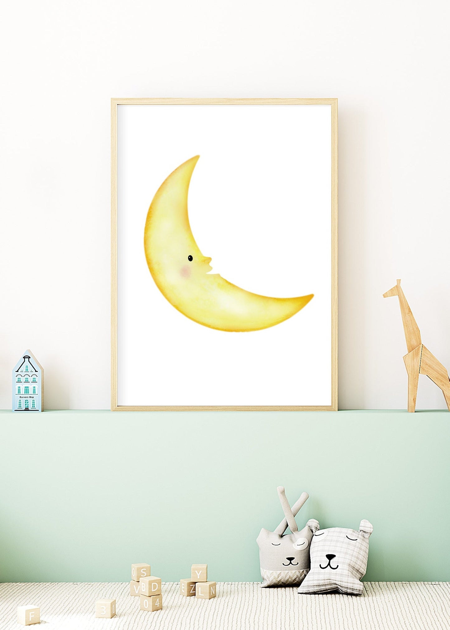 Playful Friends - Smiling Moon No. 2 Poster