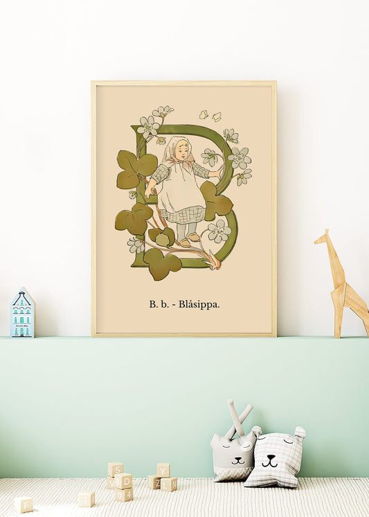 Prinsarnes Blomsteralfabet B Poster