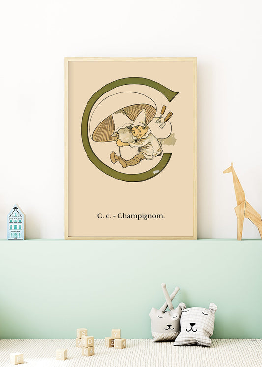 Prinsarnes Blomsteralfabet C Poster