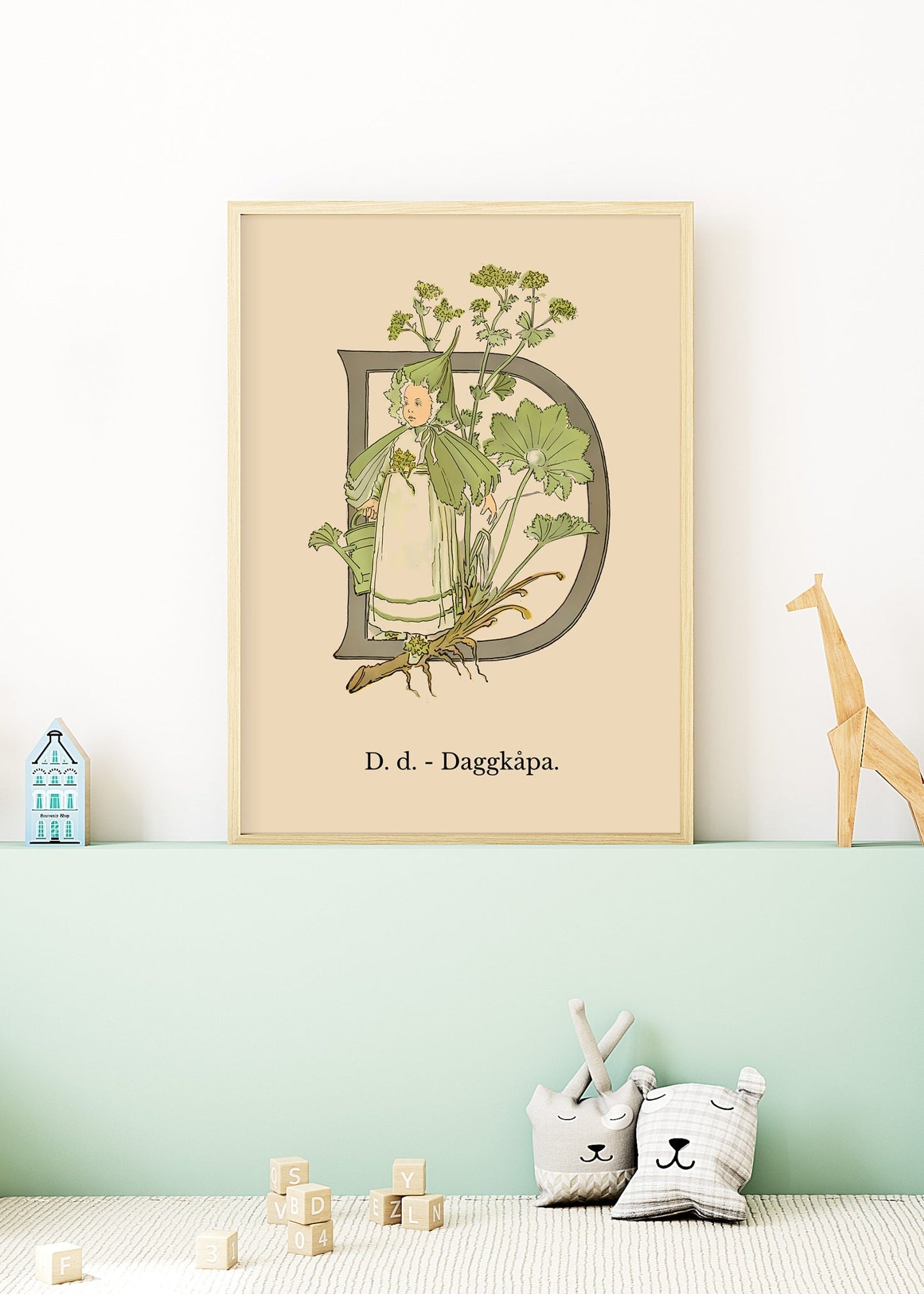 Prinsarnes Blomsteralfabet D Poster