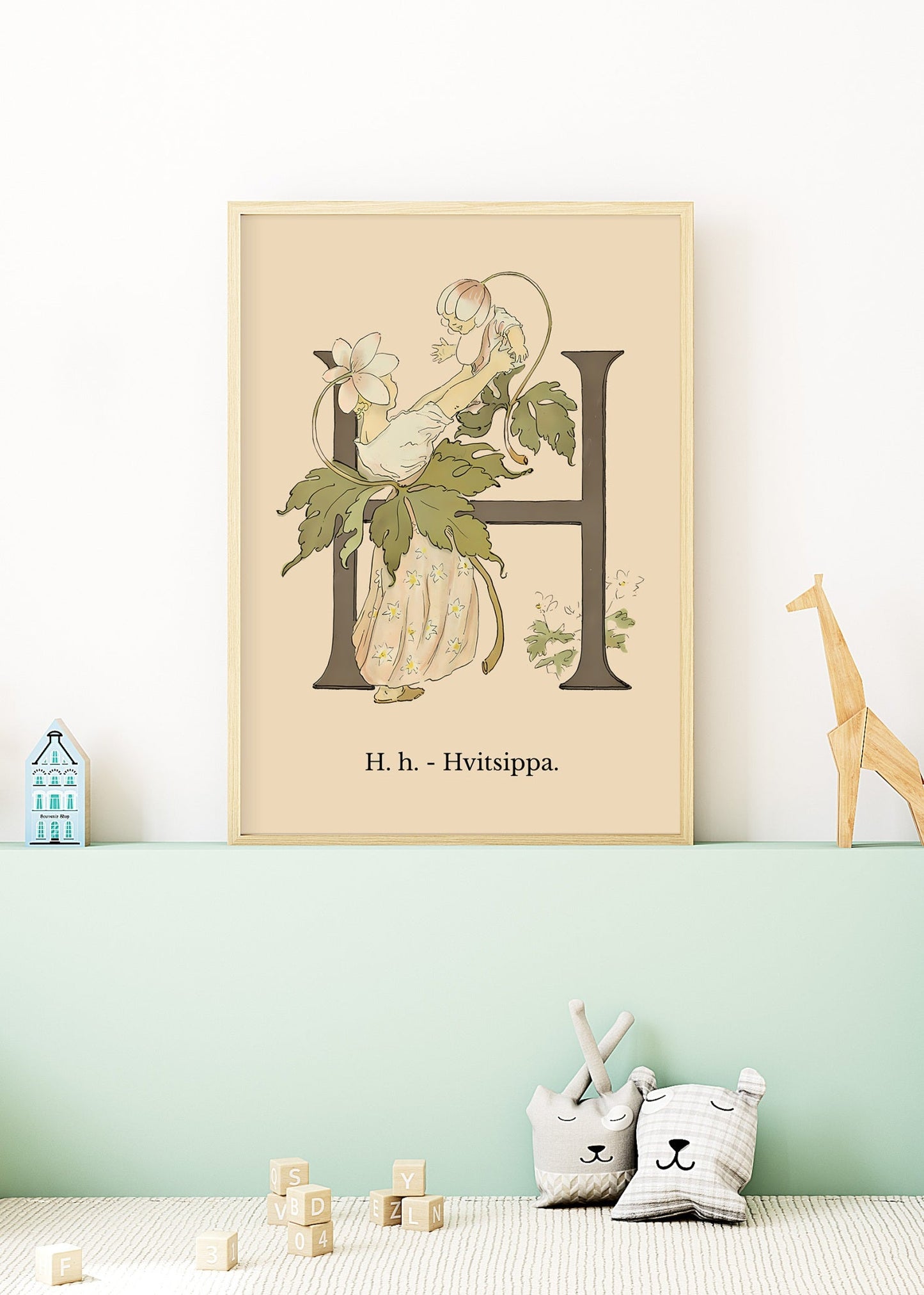 Prinsarnes Blomsteralfabet H Poster