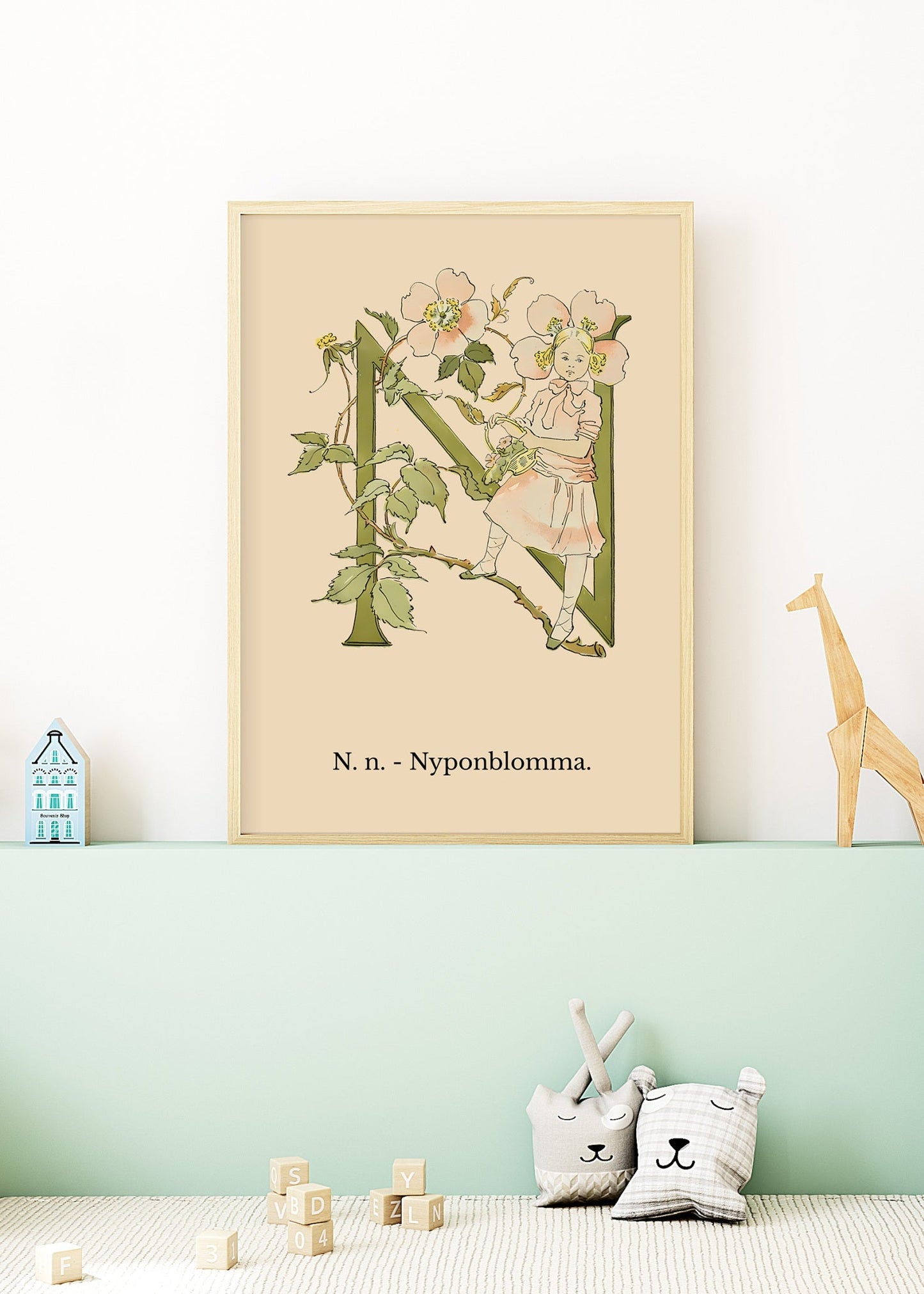 Prinsarnes Blomsteralfabet N Poster
