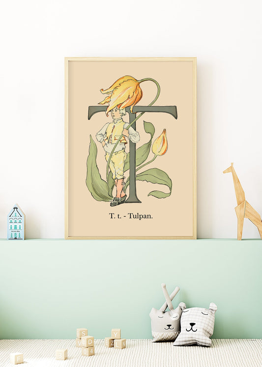 Prinsarnes Blomsteralfabet T Poster