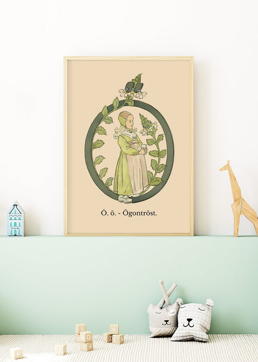 Prinsarnes Blomsteralfabet Ö Poster