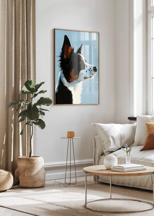 Tricolor Dog Portrait Poster