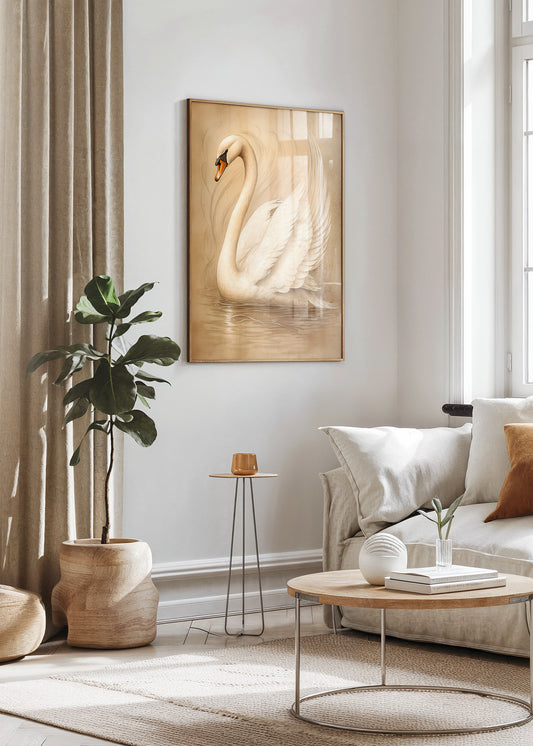 Ivory Grace Swan Poster