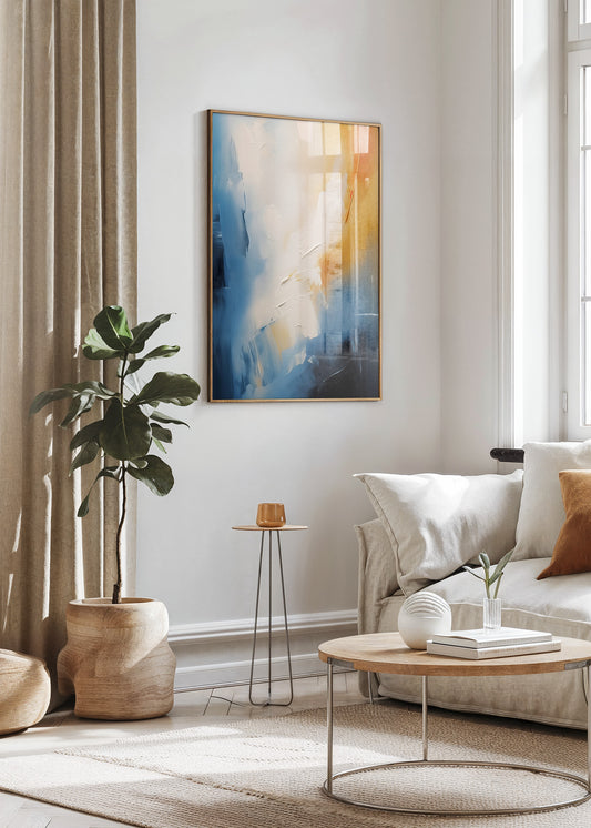 Golden Drift Abstract Poster