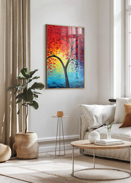 Crimson Light Tree Poster