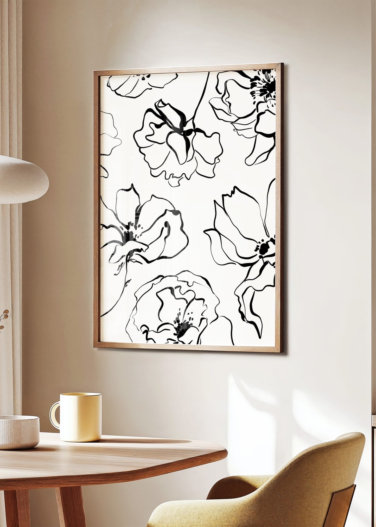 Floral Outline Pattern Poster