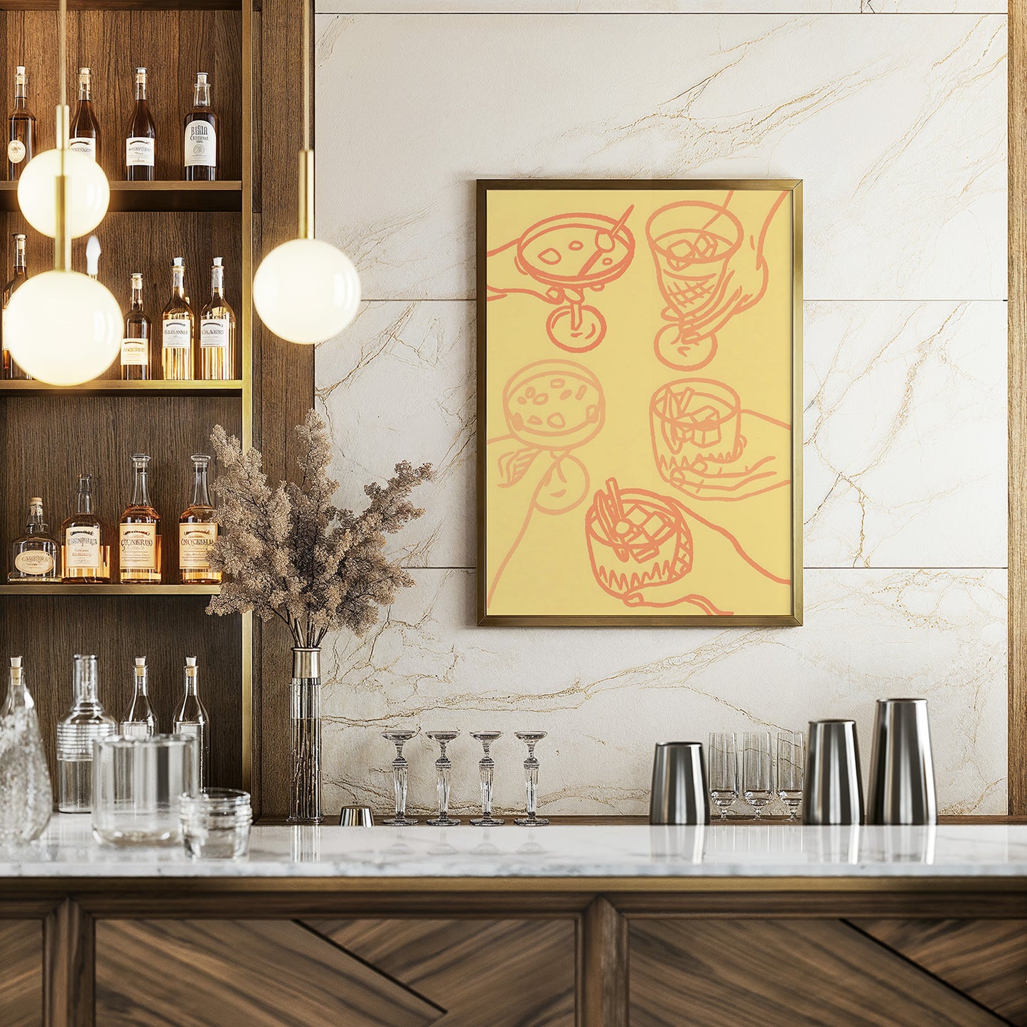 Pastel Cocktail Hour Poster