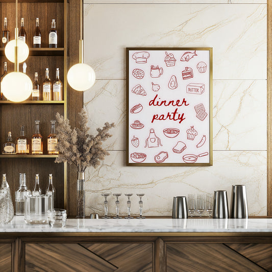 Dinner Party Icons Poster