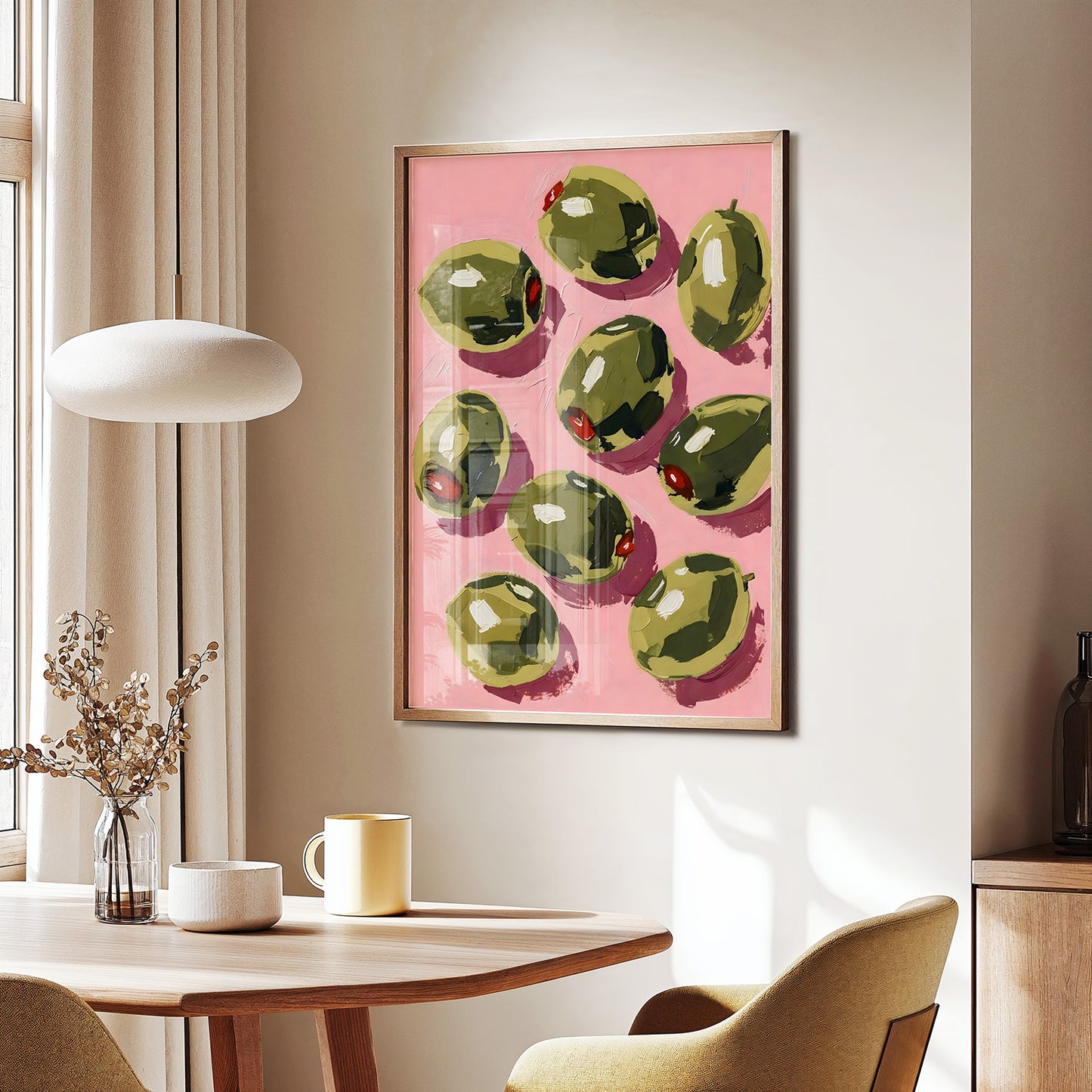 Pink Olive Pattern Poster