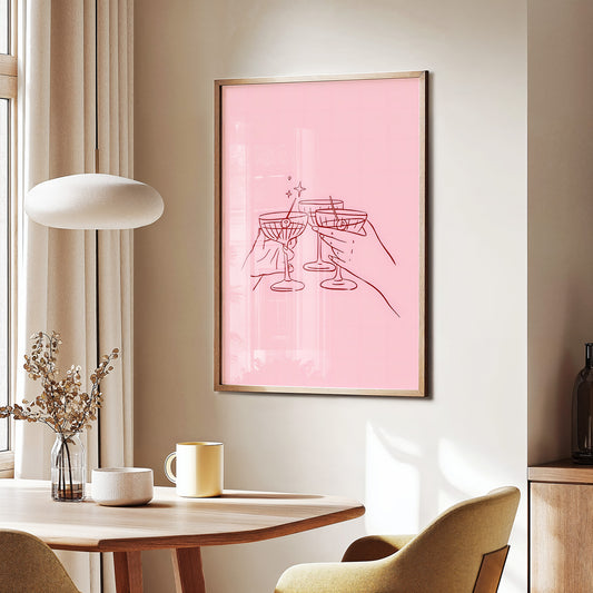 Cheers Cocktail Toast Poster