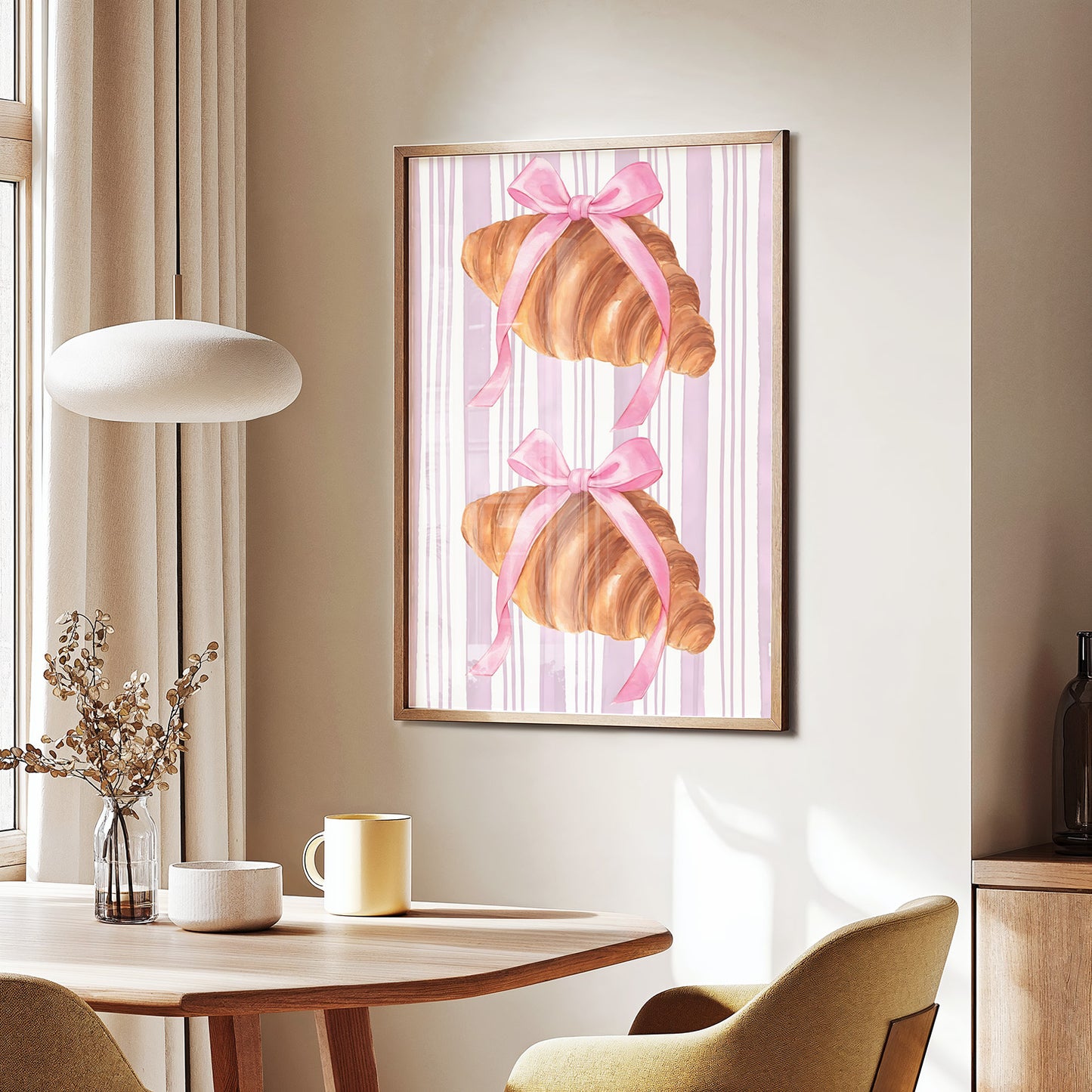 Pink Ribbon Croissant Poster