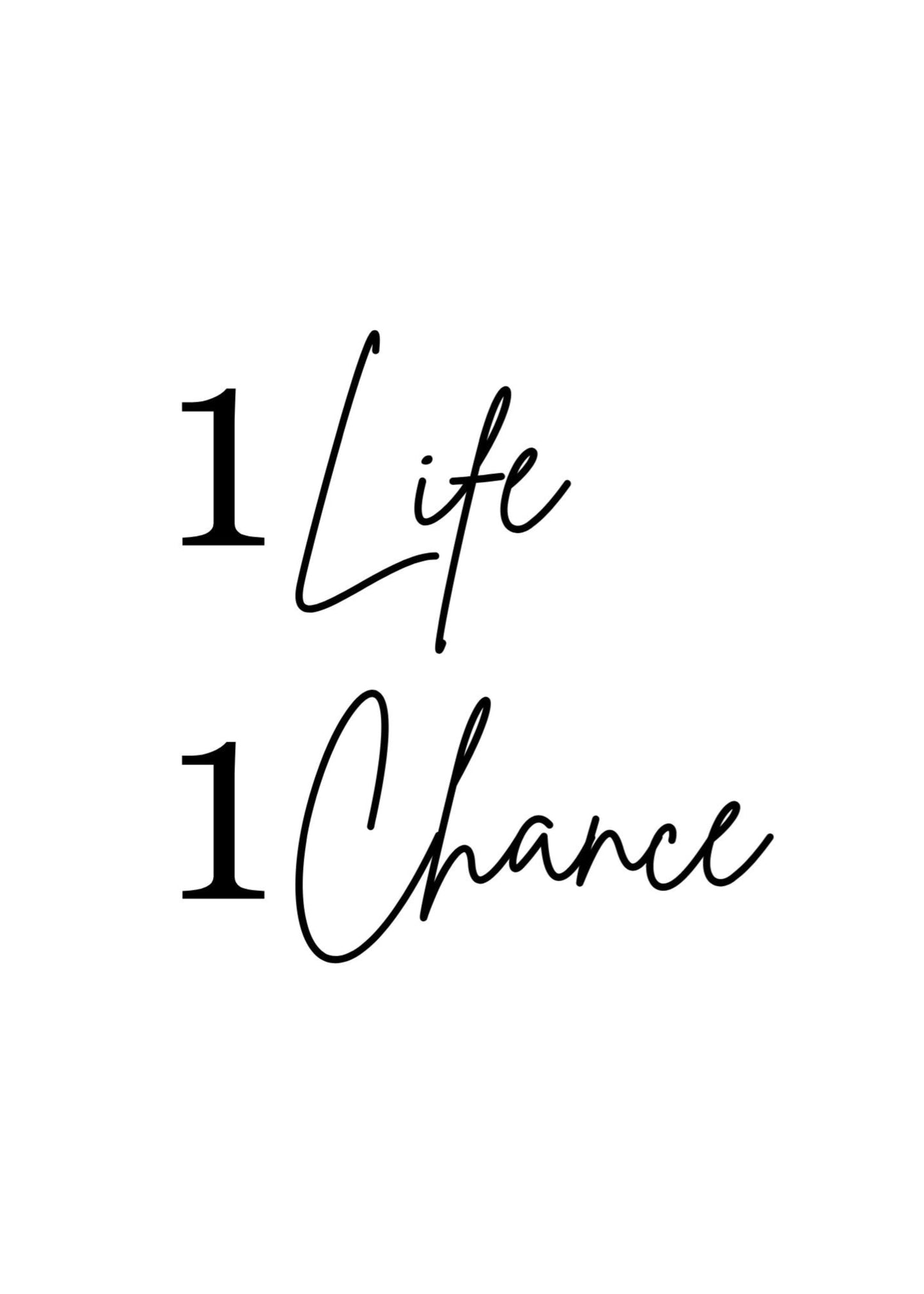 1 Life 1 Chance Poster