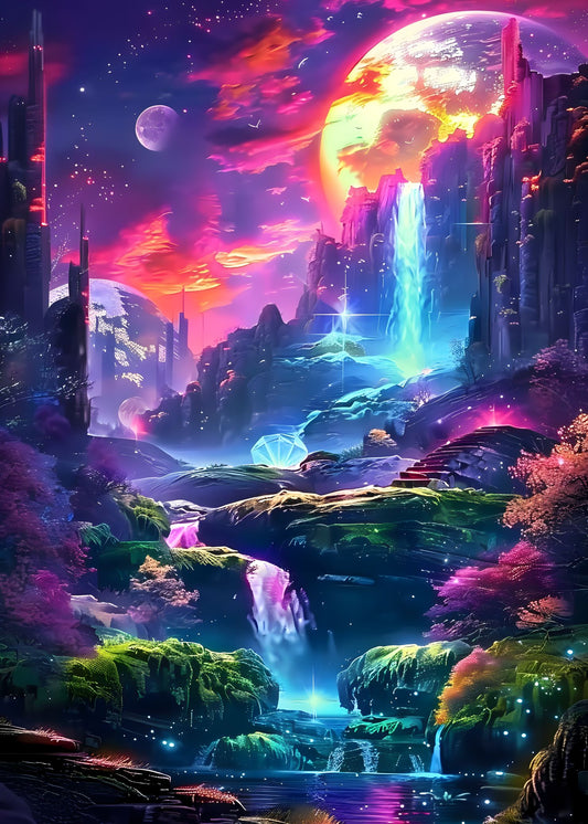 Lunar Cascade Poster