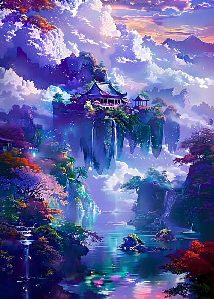 Floating Lotus Haven Poster