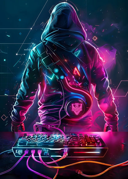 Neon Hacker Poster