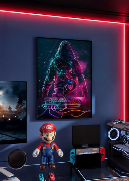 Neon Hacker Poster