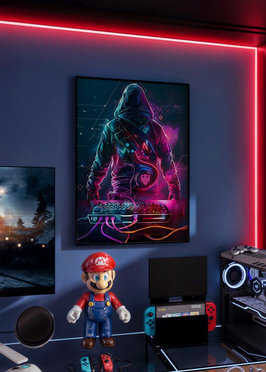 Neon Hacker Poster