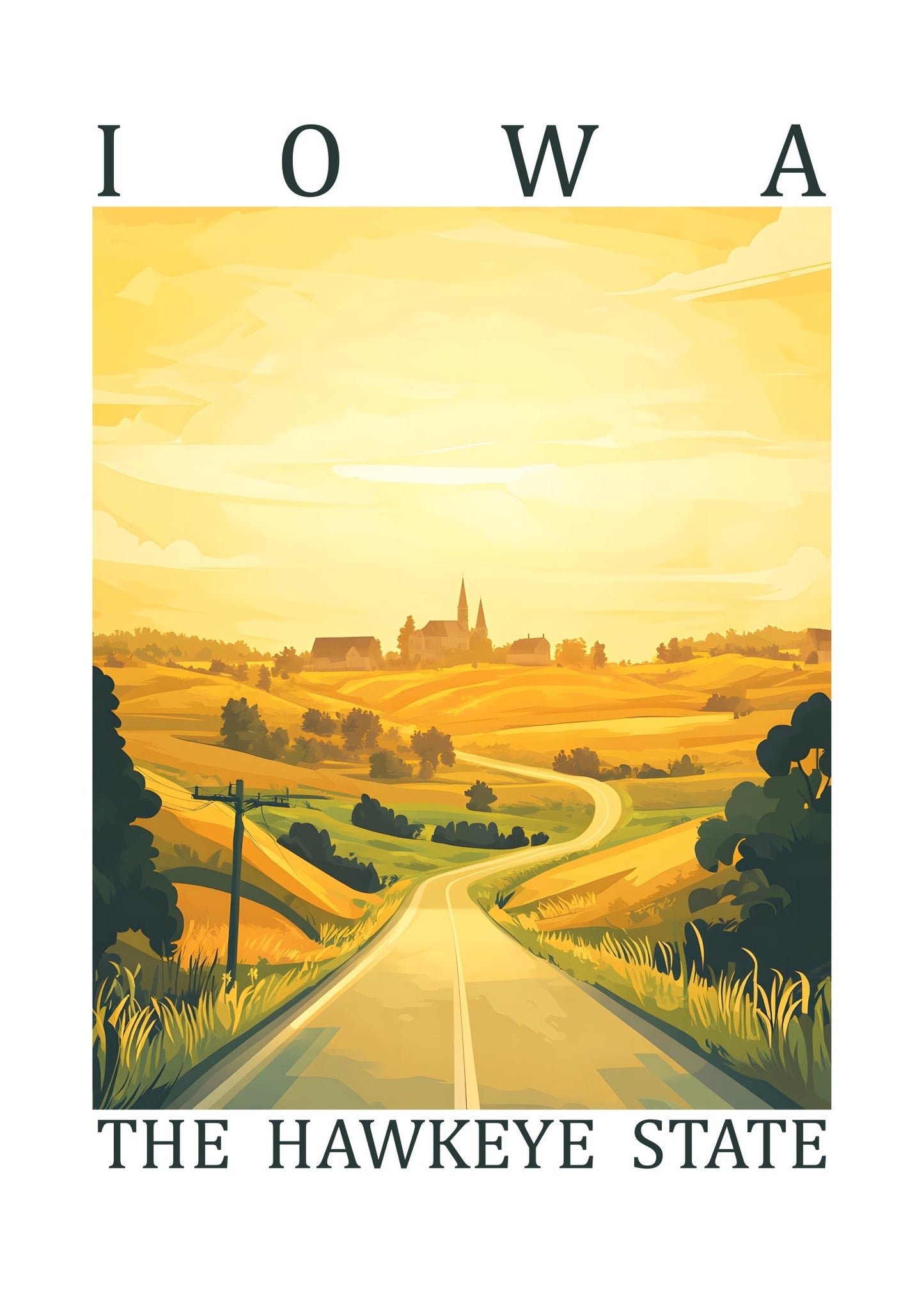 Iowa – The Hawkeye State Poster