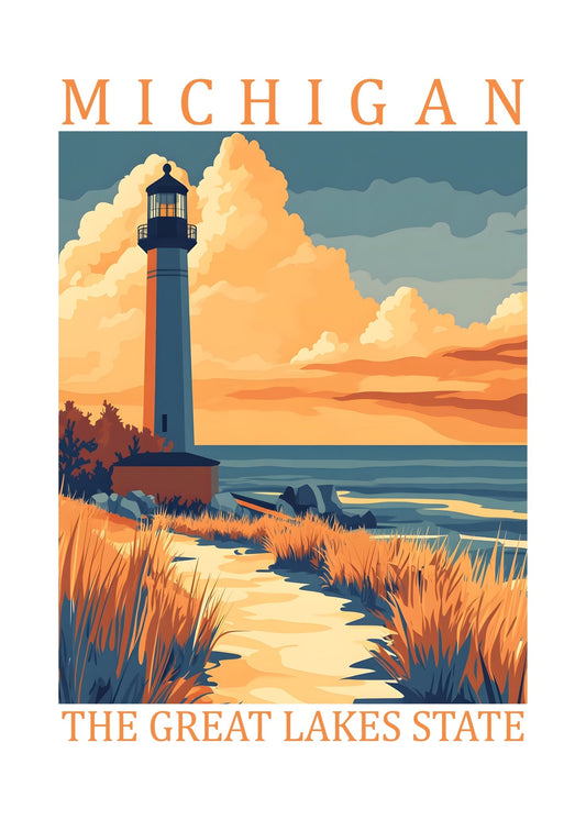 Michigan – The Great Lakes State Poster