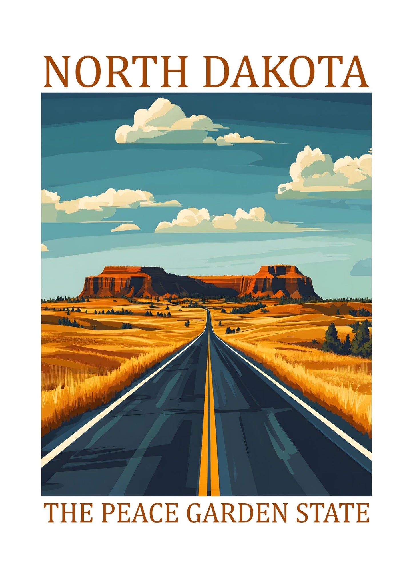 North Dakota – The Peace Garden State Poster