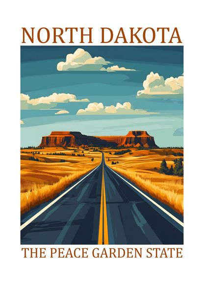 North Dakota – The Peace Garden State Poster