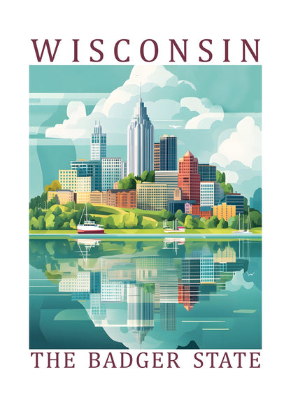 Wisconsin – The Badger State Poster