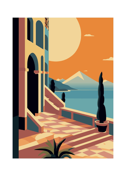 Santorini Steps Poster Series No. 1