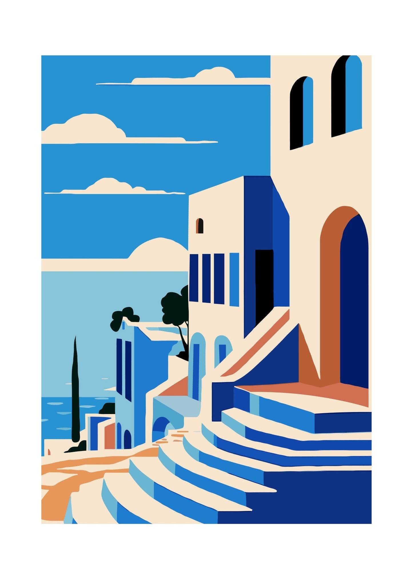 Santorini Steps Poster Series No. 2