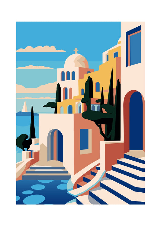 Santorini Steps Poster Series No. 3