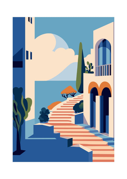 Santorini Steps Poster Series No. 4