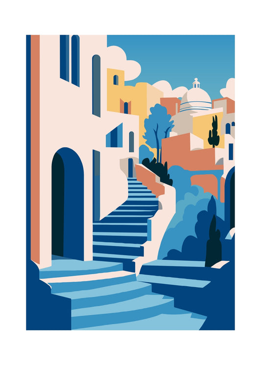 Santorini Steps Poster Series No. 6