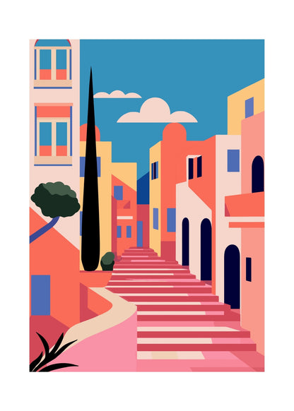 Santorini Steps Poster Series No. 11