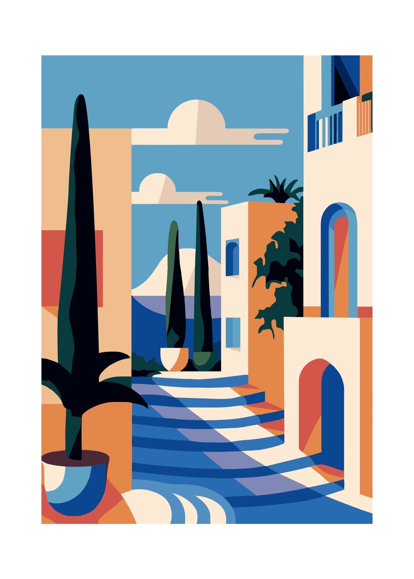 Santorini Steps Poster Series No. 12