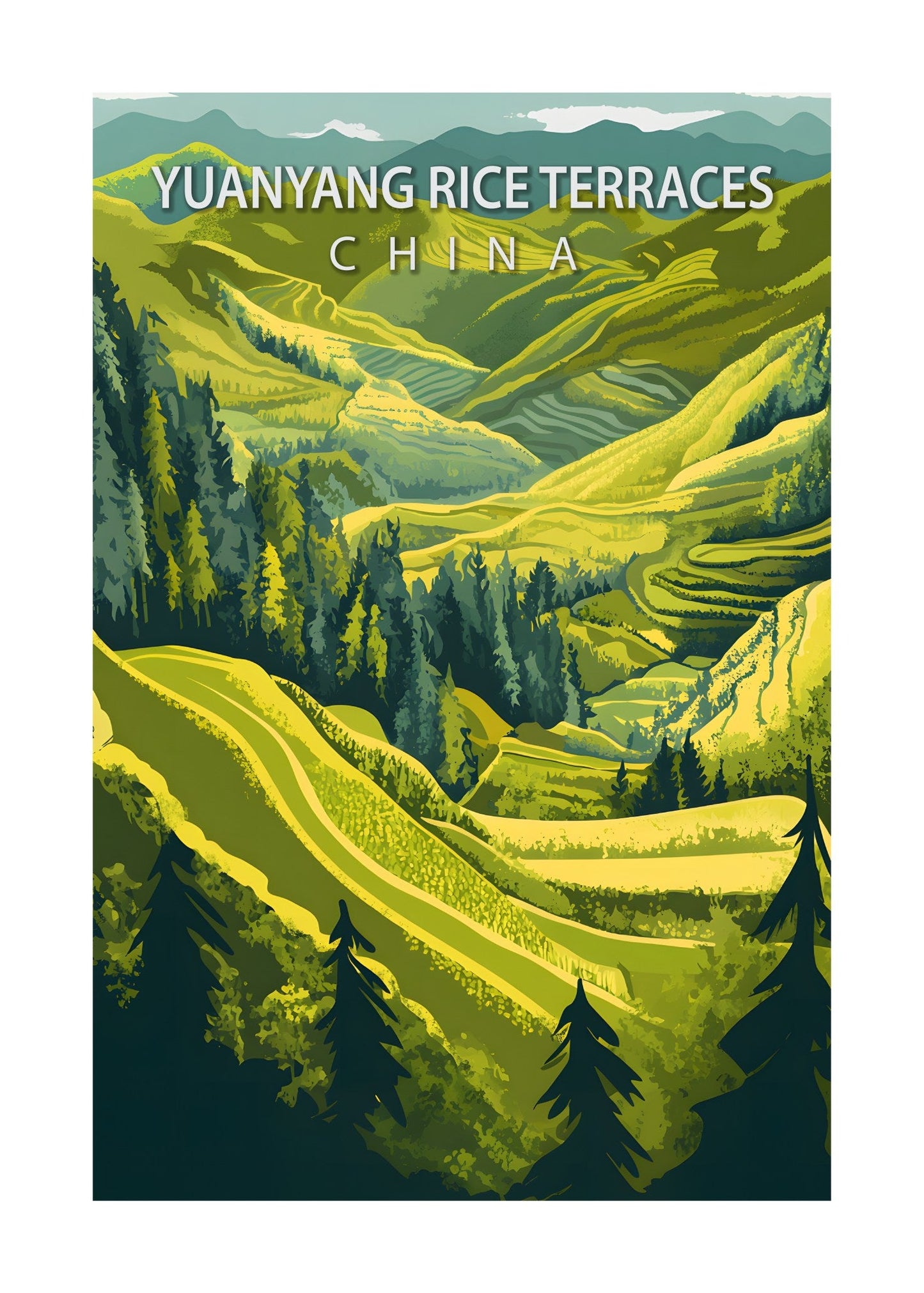 Yuanyang Rice Terraces Poster