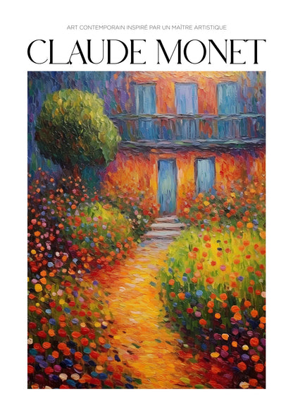 Inspired by Claude Monet – Trädgården vid huset Poster