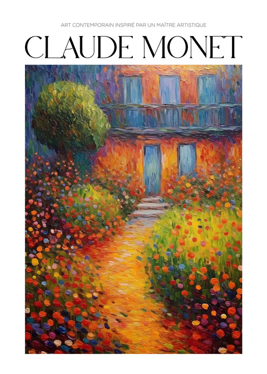 Inspired by Claude Monet – Trädgården vid huset Poster