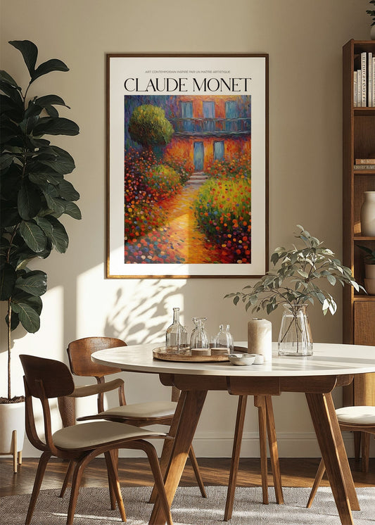 Inspired by Claude Monet – Trädgården vid huset Poster
