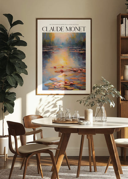Inspired by Claude Monet – Näckrosdamm i gryning Poster